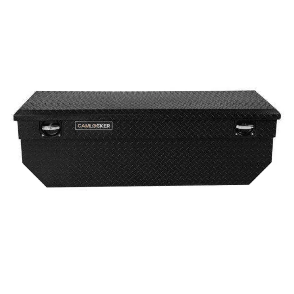 RV57BL_MB – CAMLOCKER Tool Box, Chest With Beveled Corners Single Lid Diamond Tread Matte Black Aluminum 57 Inch Leng...